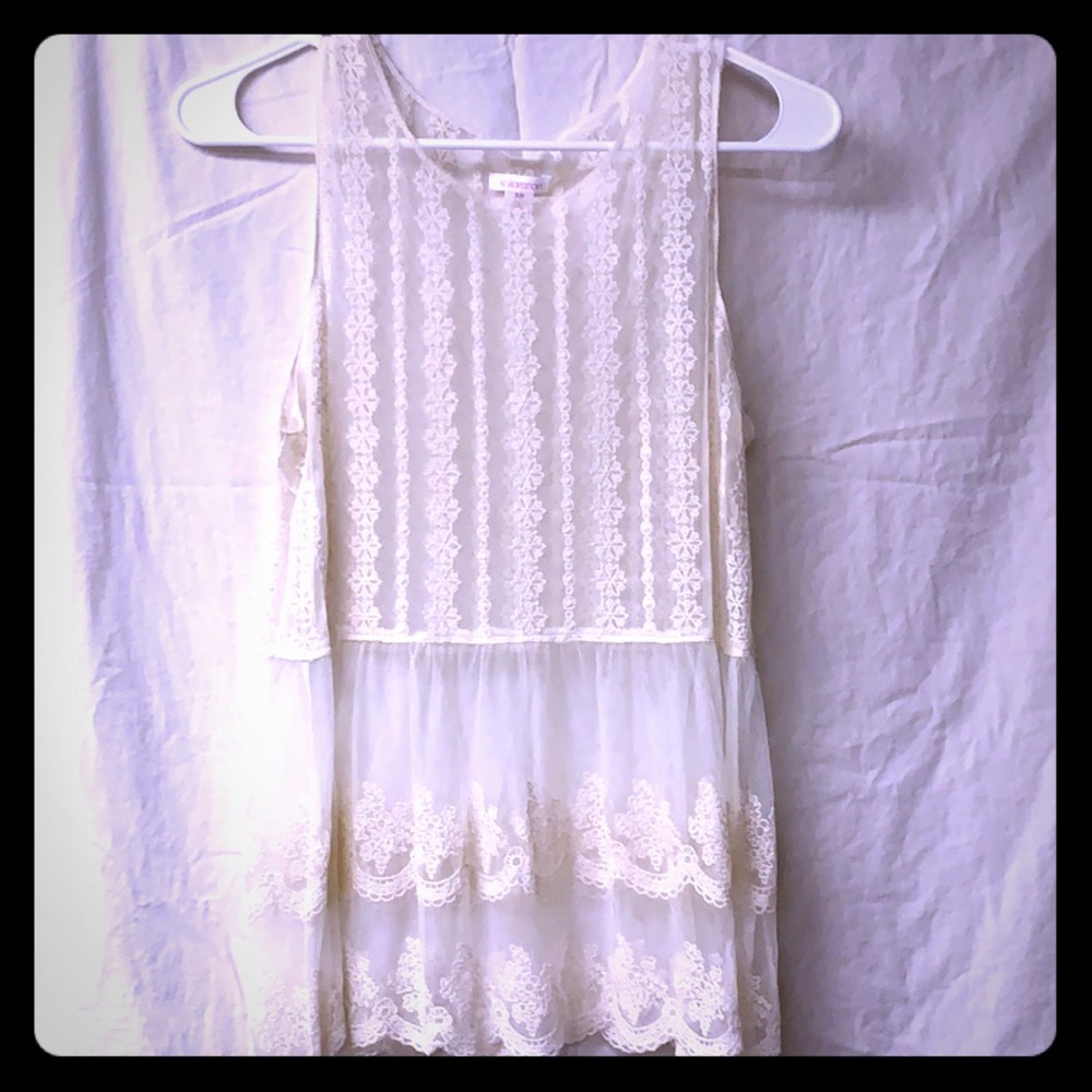 Sheer Embroidered Tank Top
